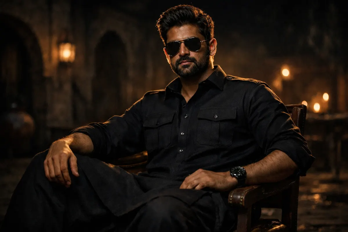 Man wearing Z-Black Pathani Suit for wedding and night events - Raees Look.