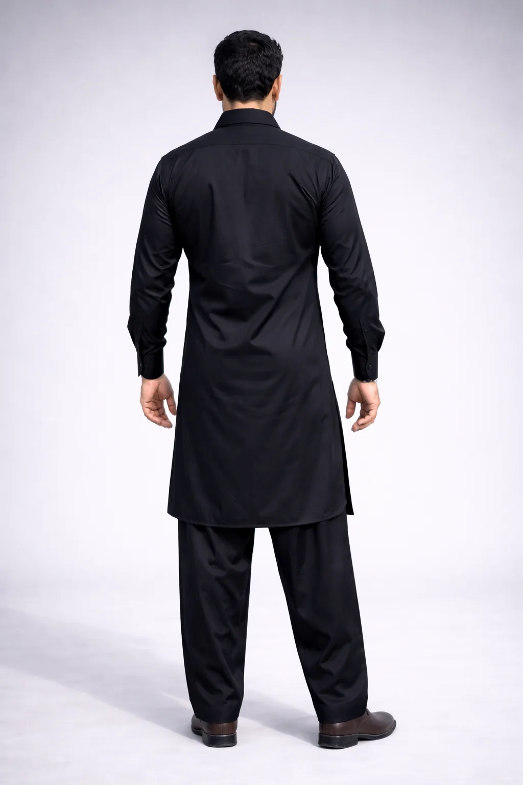 Black Pathani Suit for Men (Back)
